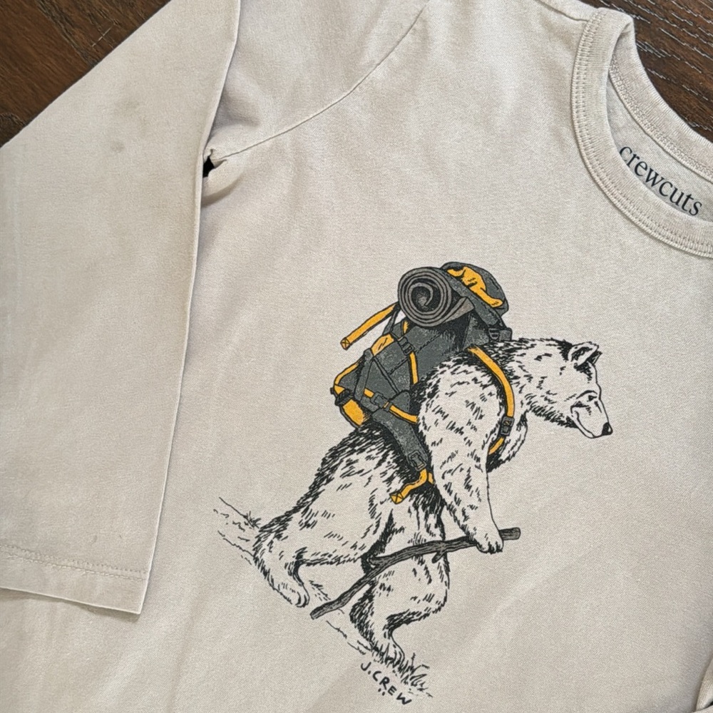 Crewcuts - Boys’ Hiking Bear Long Sleeve Graphic Tee - Size: XS (4-5) - Picture 3 of 10